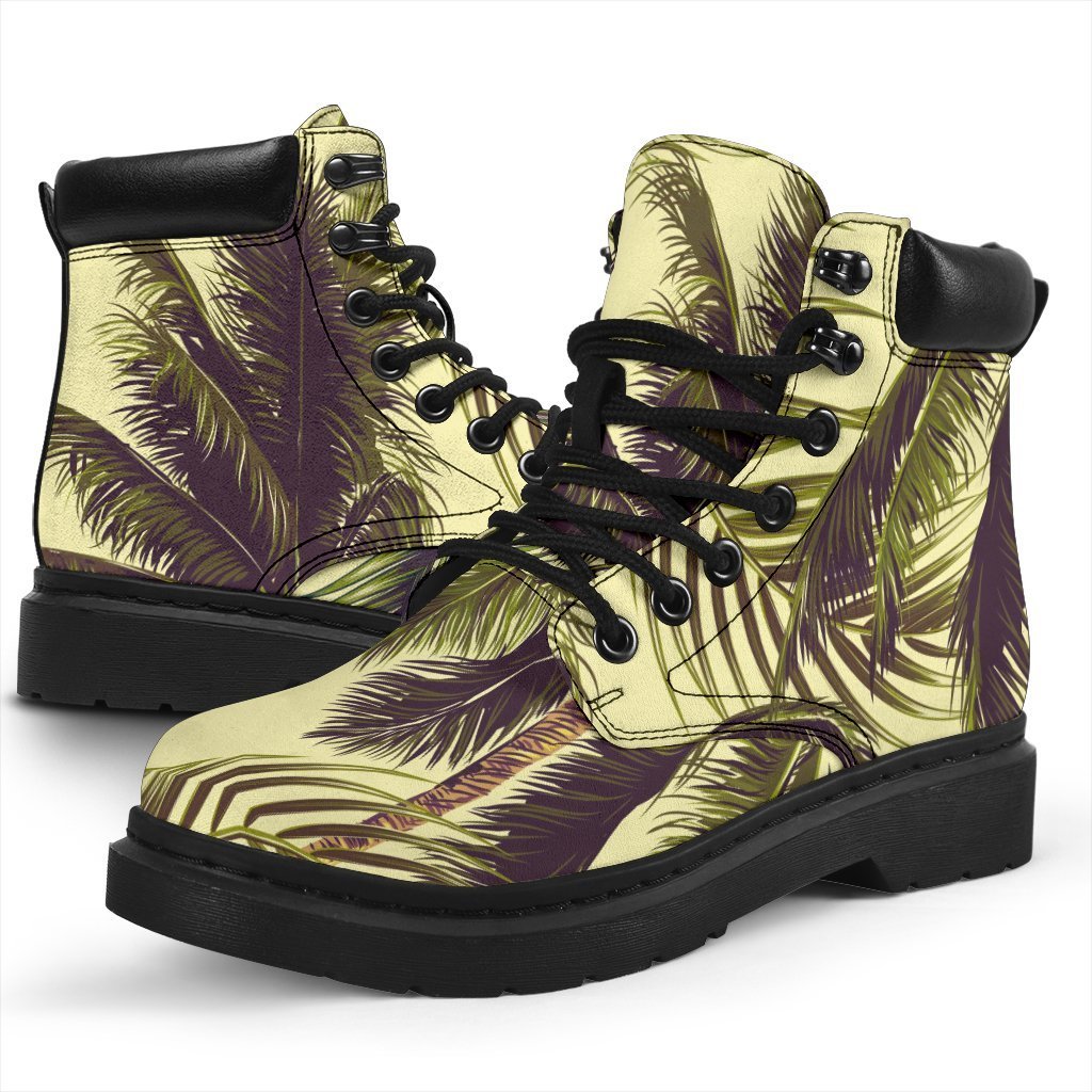 Vintage Palm Tree Pattern Print Classic Boots