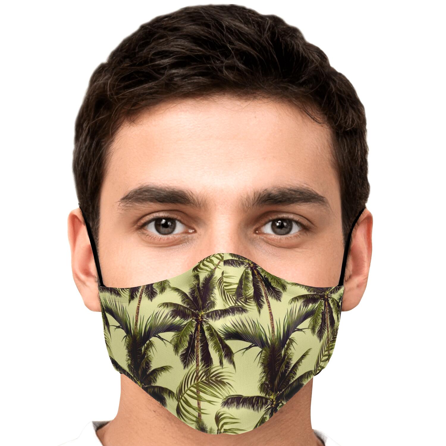 Vintage Palm Tree Pattern Print Face Mask