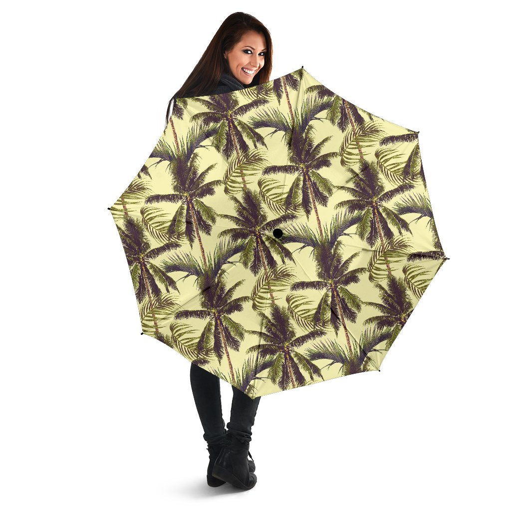 Vintage Palm Tree Pattern Print Foldable Umbrella