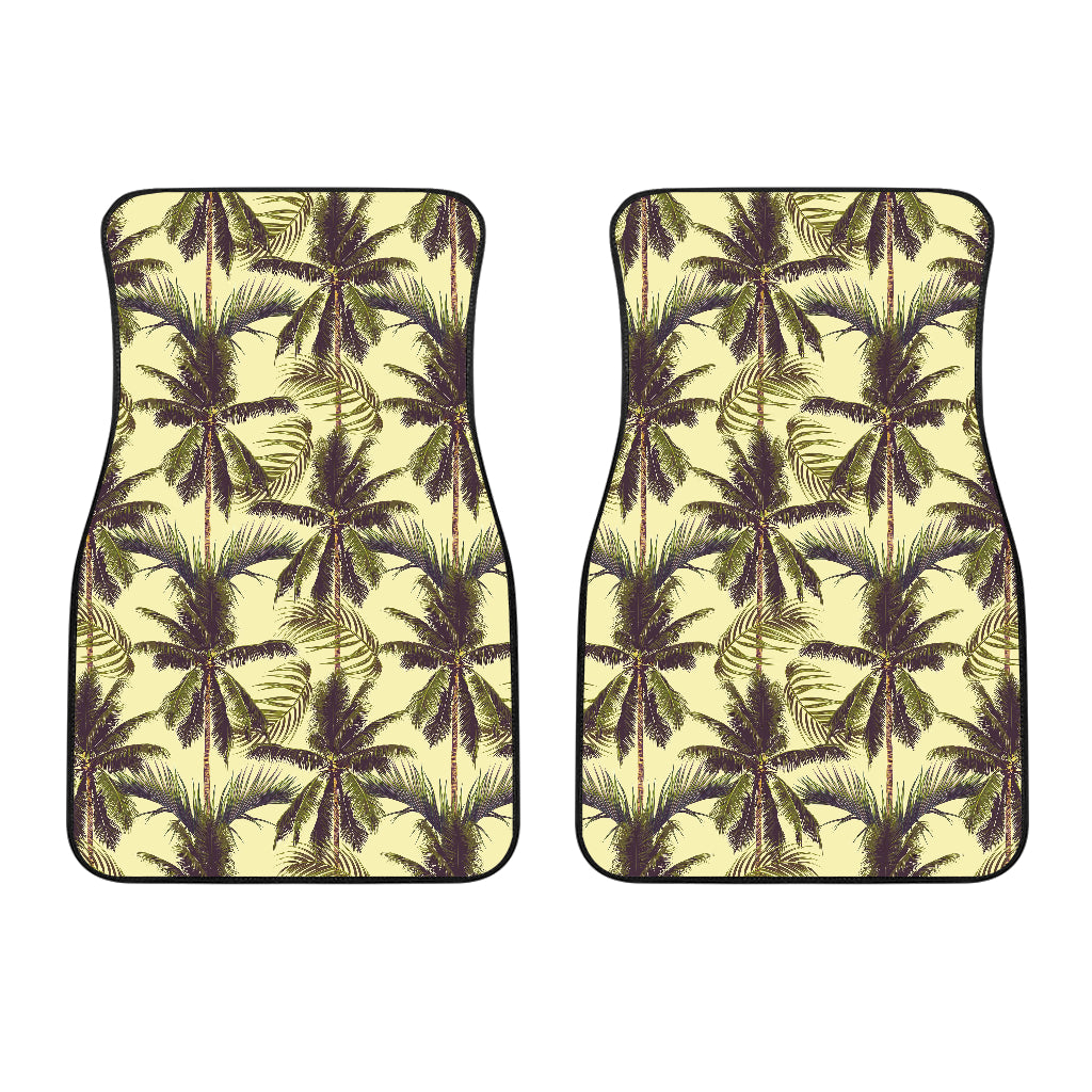 Vintage Palm Tree Pattern Print Front Car Floor Mats