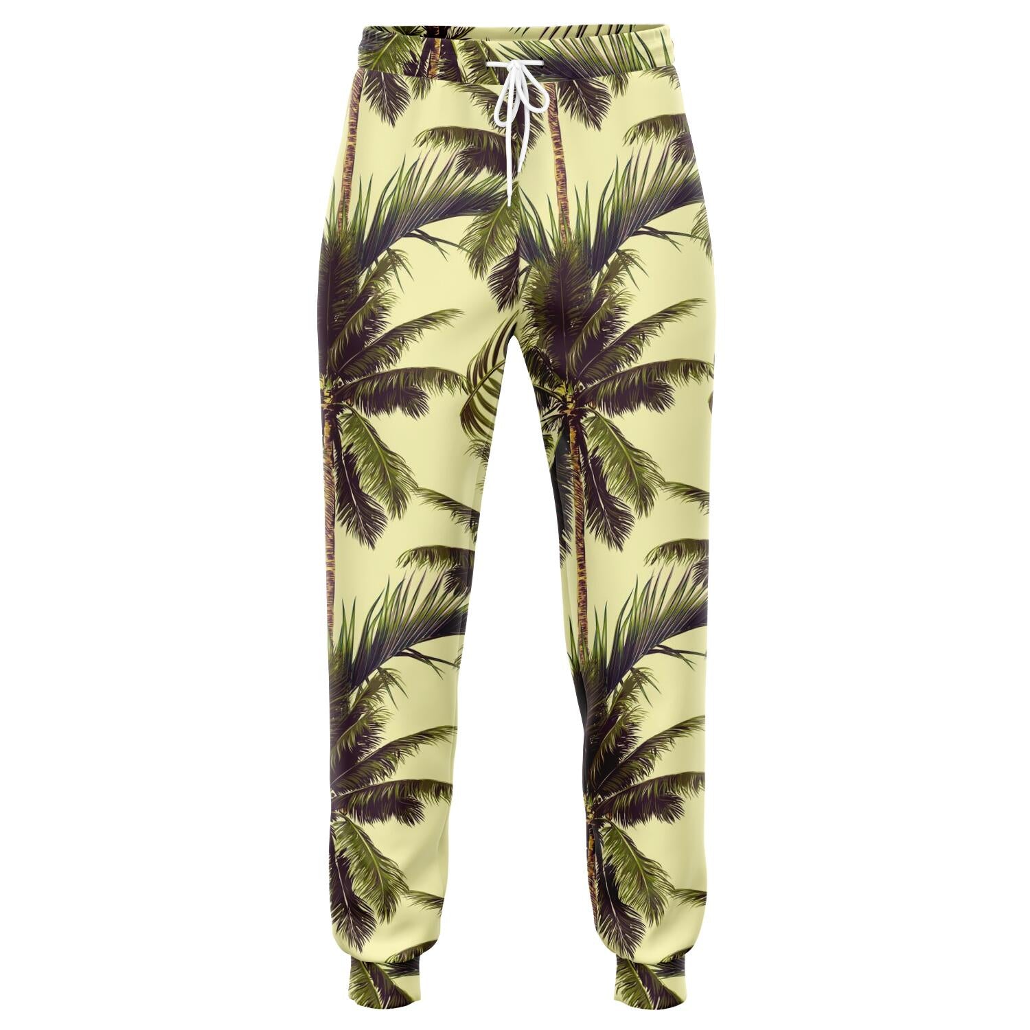 Vintage Palm Tree Pattern Print Jogger Pants