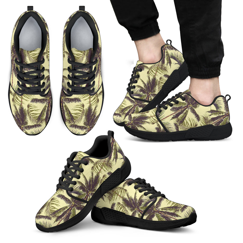 Vintage Palm Tree Pattern Print Men's Athletic Shoes