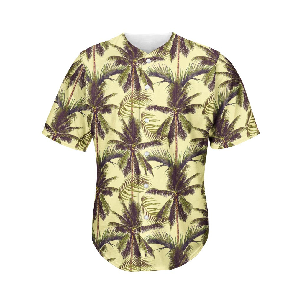 Vintage Palm Tree Pattern Print Men's Baseball Jersey