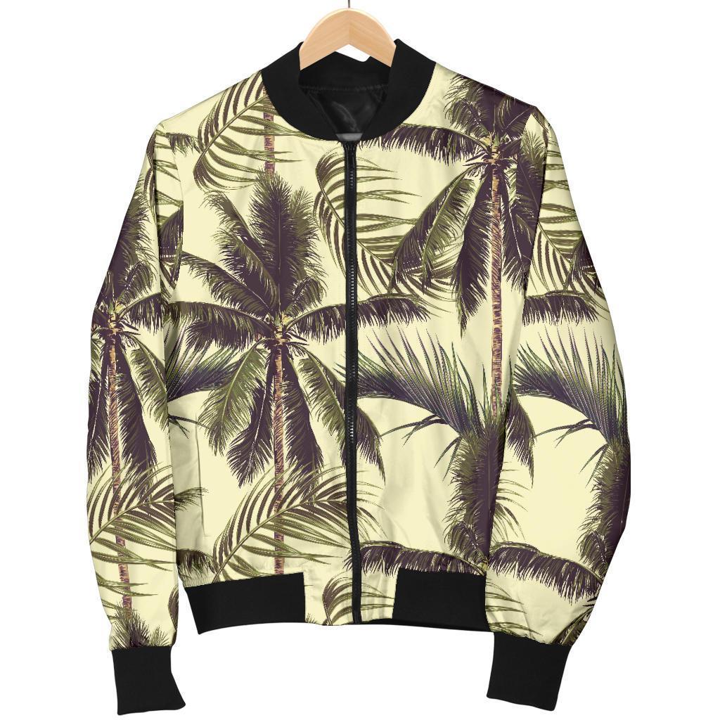 Vintage Palm Tree Pattern Print Men's Bomber Jacket