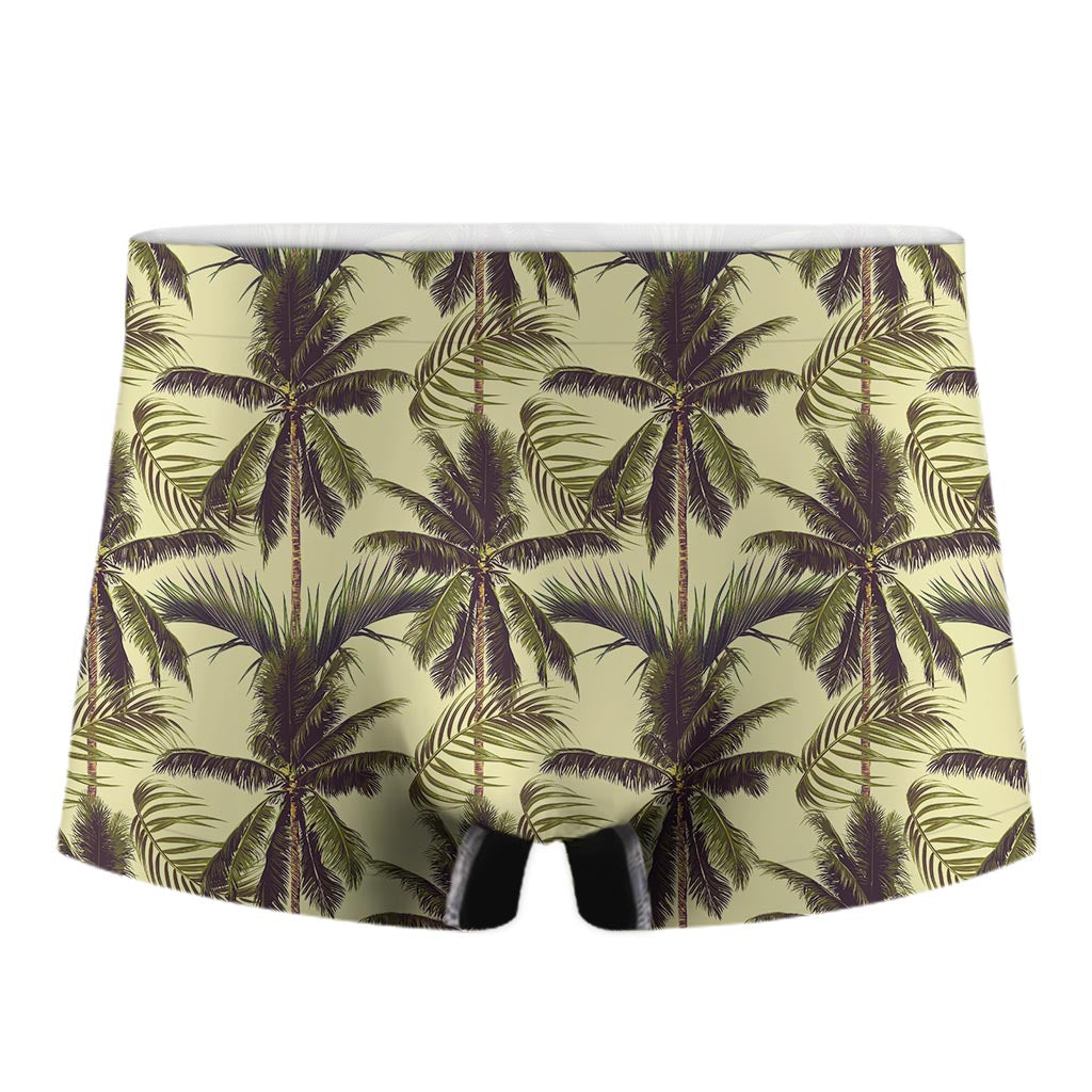 Vintage Palm Tree Pattern Print Men's Boxer Briefs