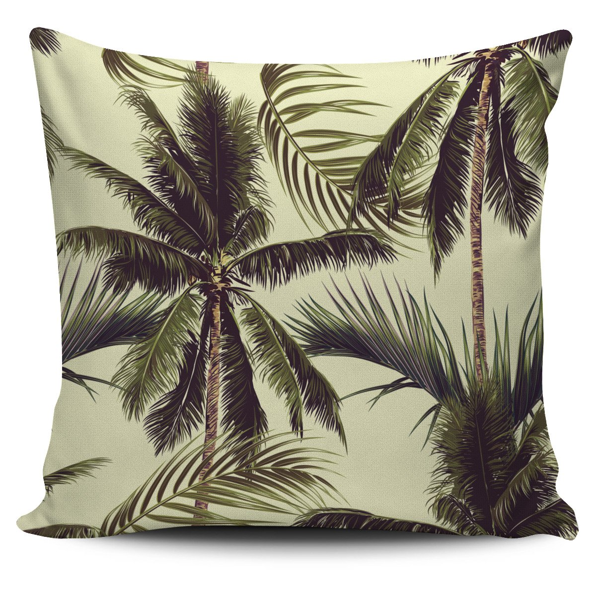 Vintage Palm Tree Pattern Print Pillow Cover