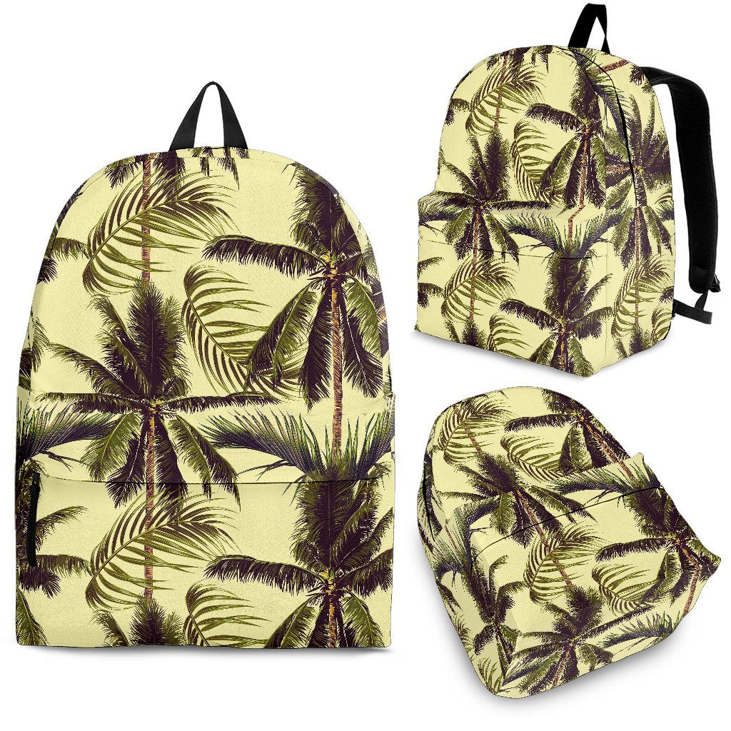 Vintage Palm Tree Pattern Print School Backpack