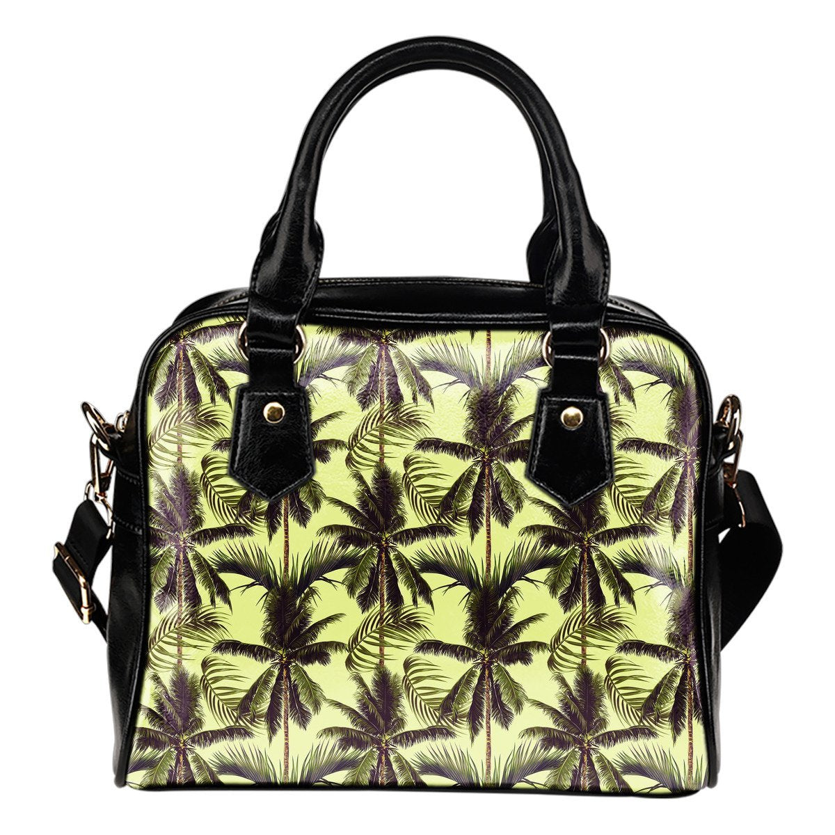 Vintage Palm Tree Pattern Print Shoulder Handbag