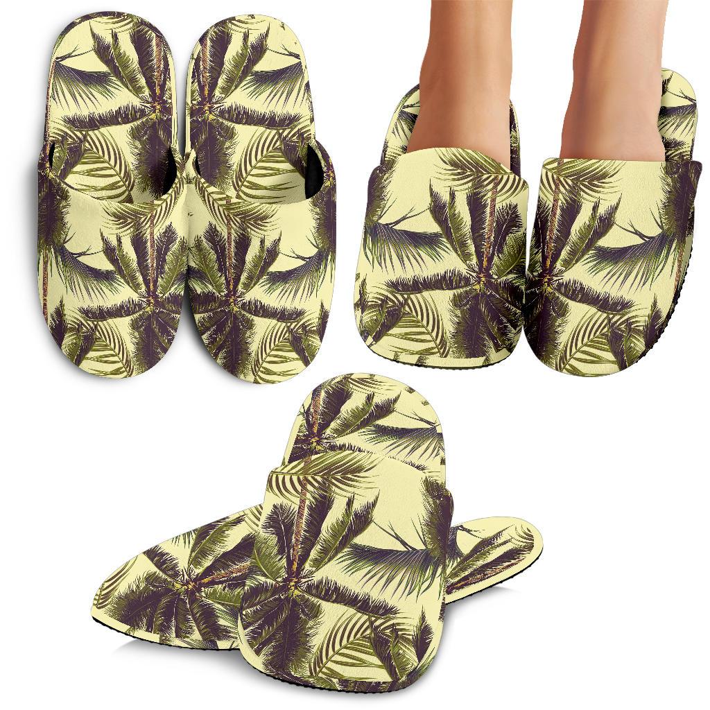 Vintage Palm Tree Pattern Print Slippers