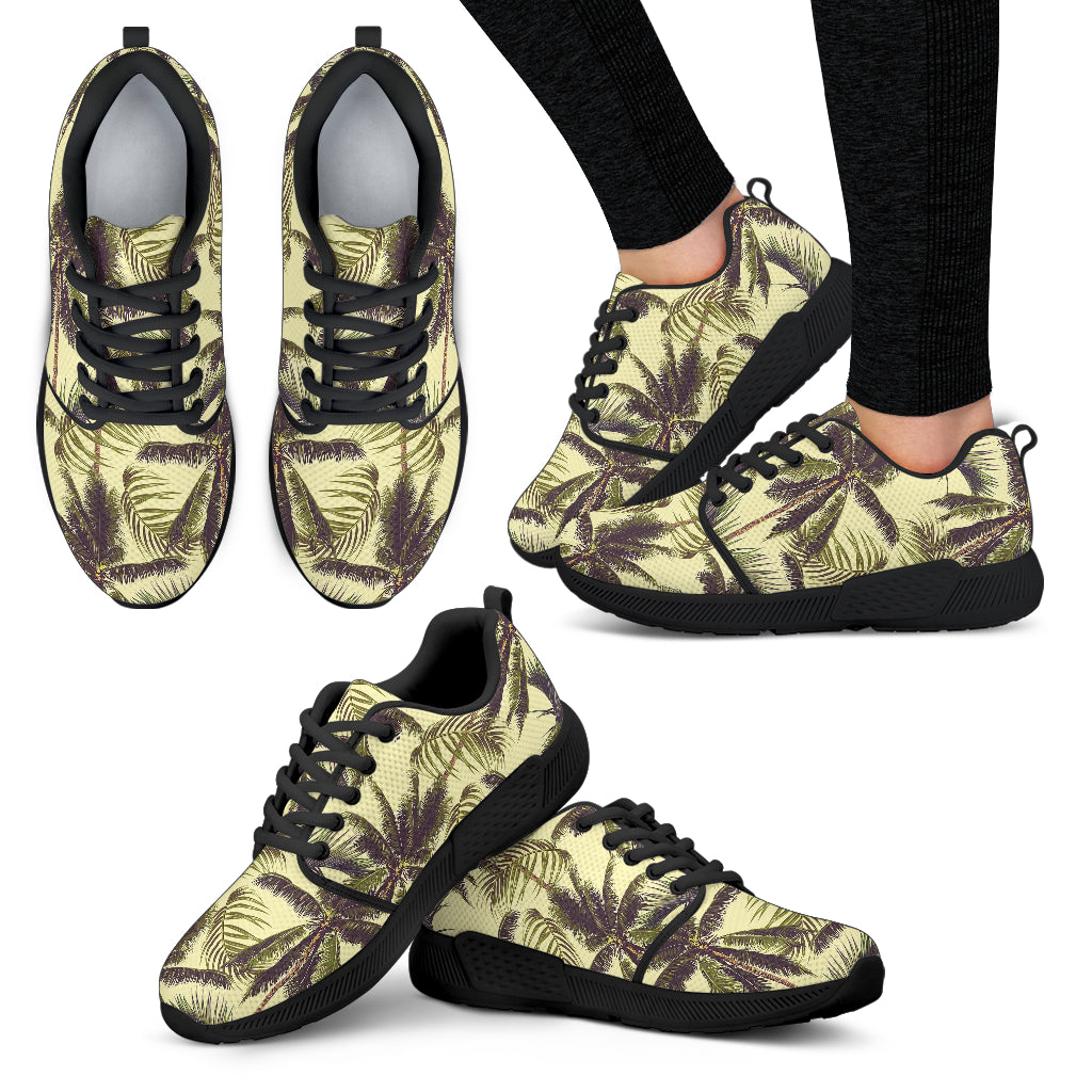 Vintage Palm Tree Pattern Print Women's Athletic Shoes