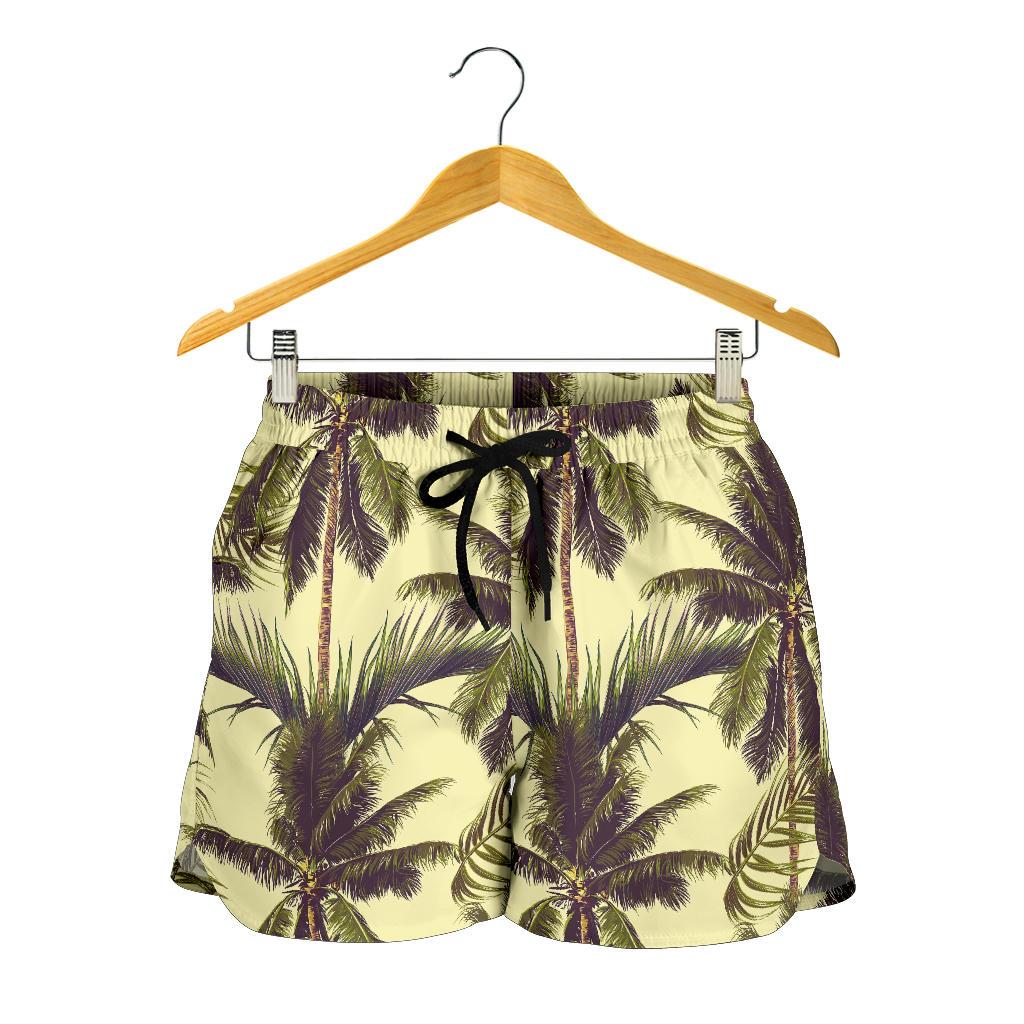 Vintage Palm Tree Pattern Print Women's Shorts