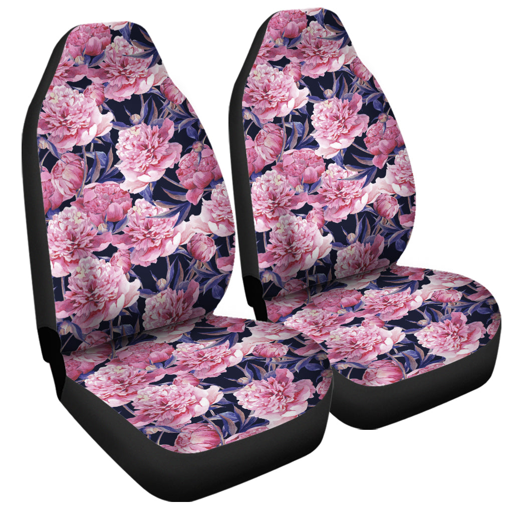 Vintage Pink Peony Floral Print Universal Fit Car Seat Covers