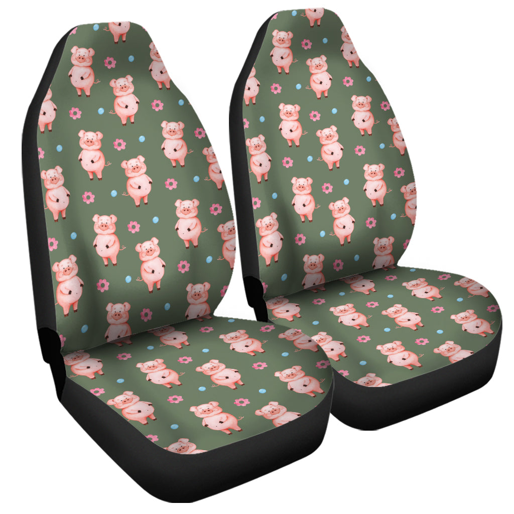 Vintage Pink Pig Pattern Print Universal Fit Car Seat Covers