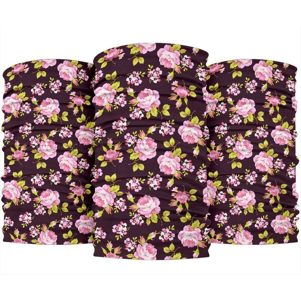 Vintage Pink Rose Floral Pattern Print 3-Pack Bandanas