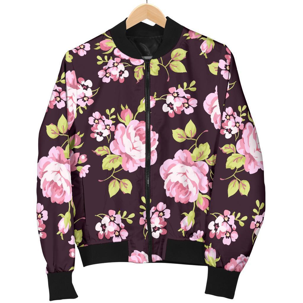 Vintage Pink Rose Floral Pattern Print Men's Bomber Jacket