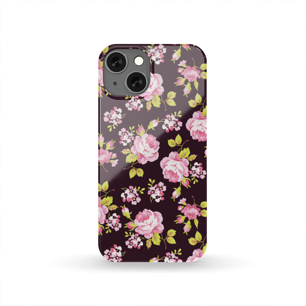 Vintage Pink Rose Floral Pattern Print Phone Case