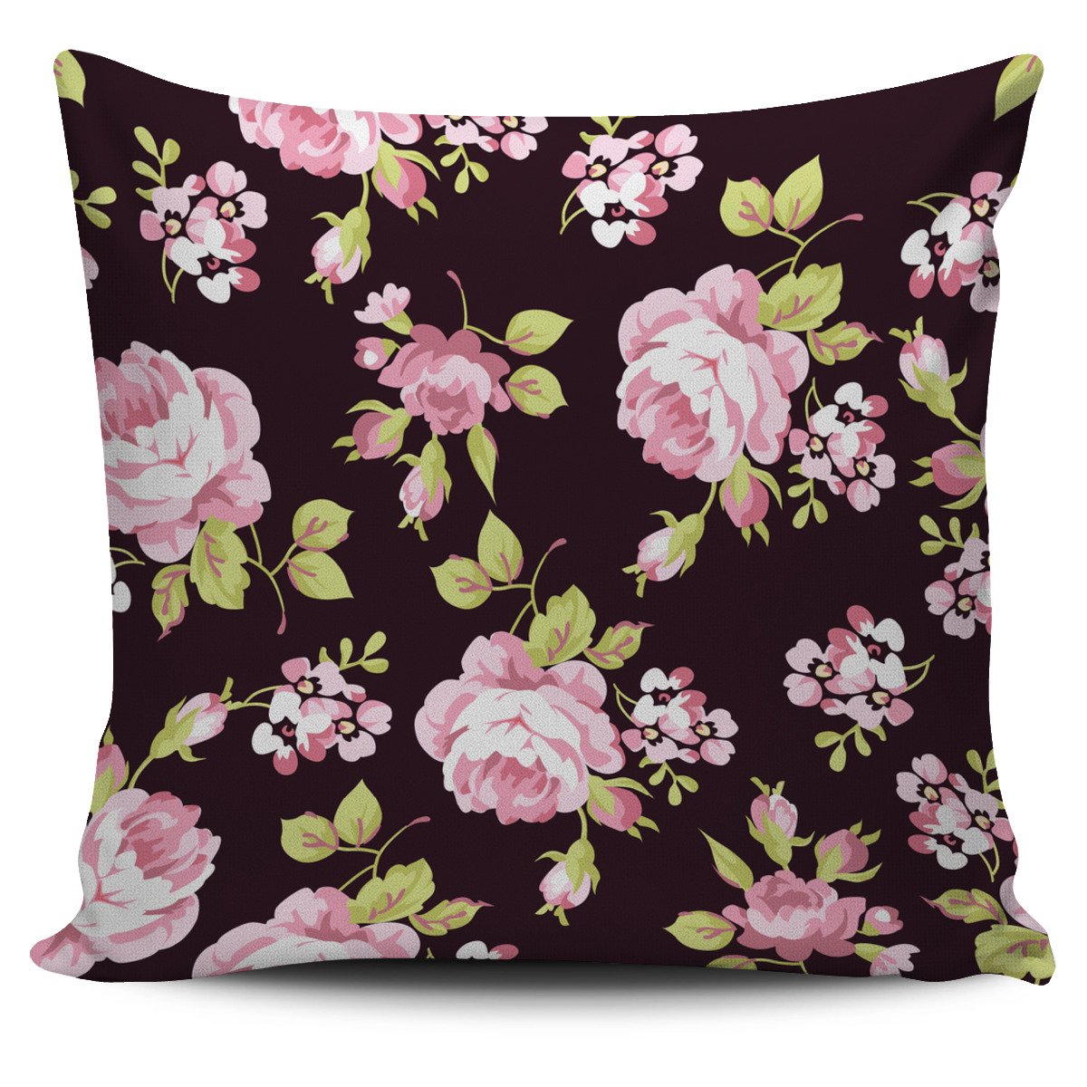 Vintage Pink Rose Floral Pattern Print Pillow Cover