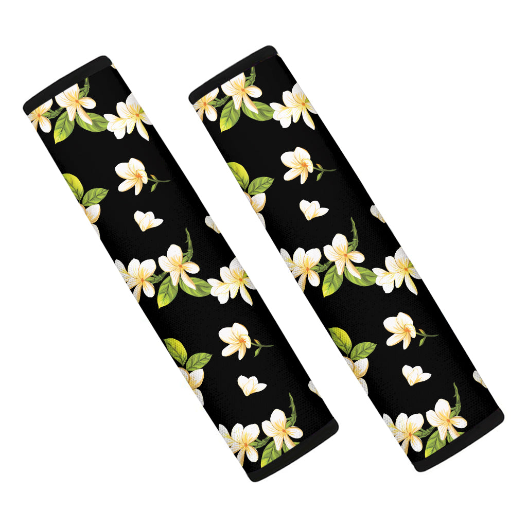 Vintage Plumeria Flower Pattern Print Car Seat Belt Covers