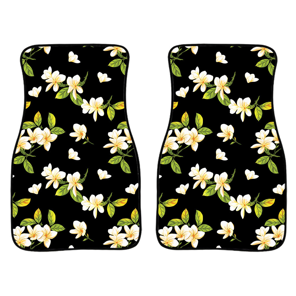 Vintage Plumeria Flower Pattern Print Front Car Floor Mats