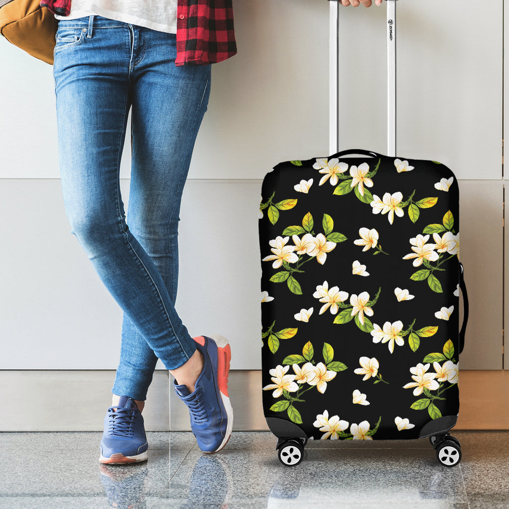 Vintage Plumeria Flower Pattern Print Luggage Cover