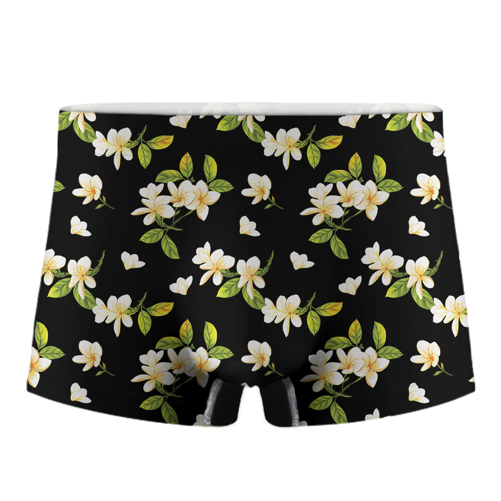 Vintage Plumeria Flower Pattern Print Men's Boxer Briefs