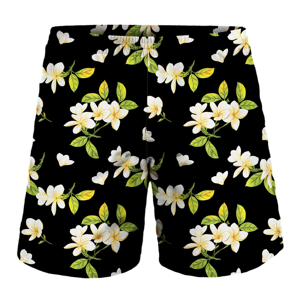 Vintage Plumeria Flower Pattern Print Men's Shorts