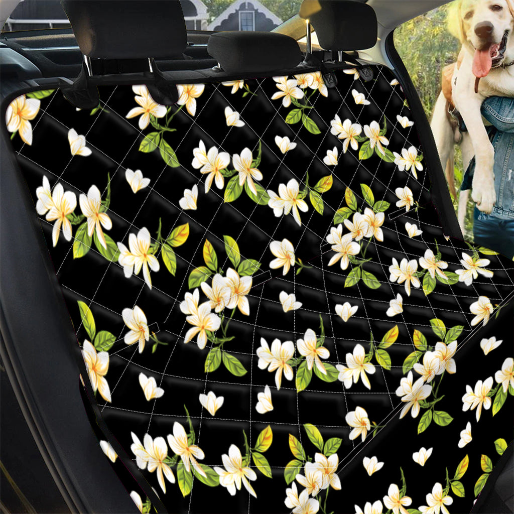 Vintage Plumeria Flower Pattern Print Pet Car Back Seat Cover