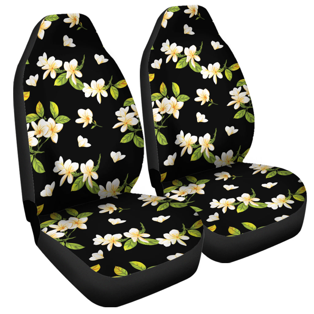 Vintage Plumeria Flower Pattern Print Universal Fit Car Seat Covers