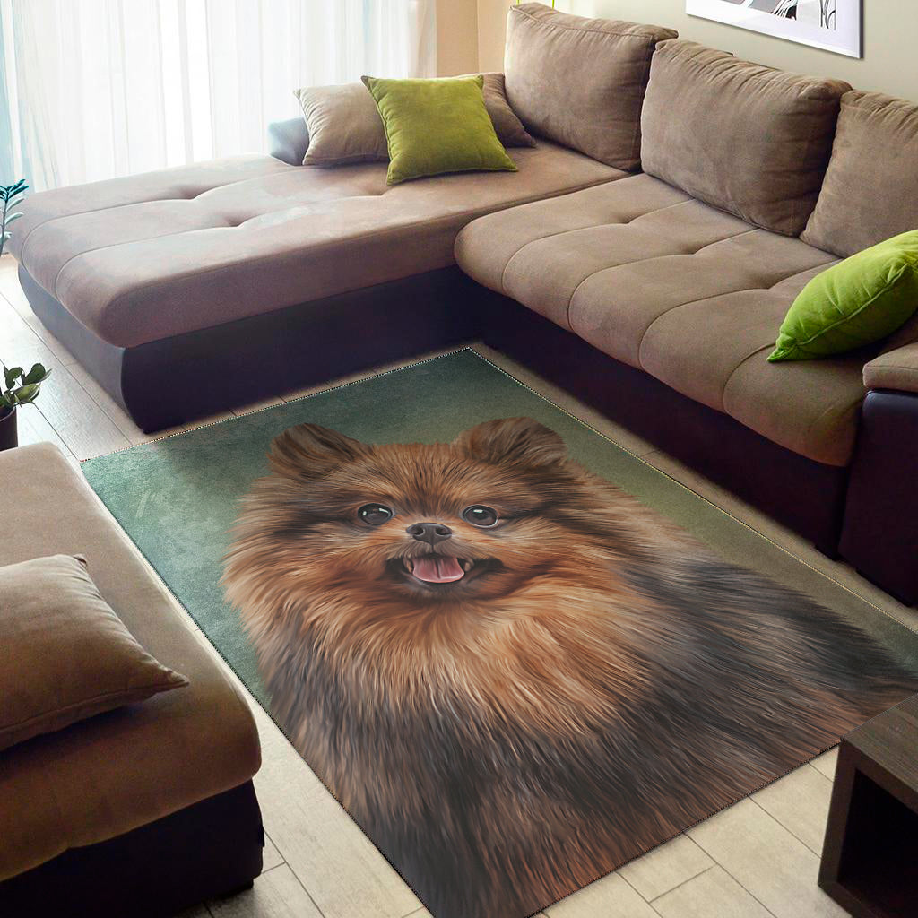 Vintage Pomeranian Portrait Area Rug