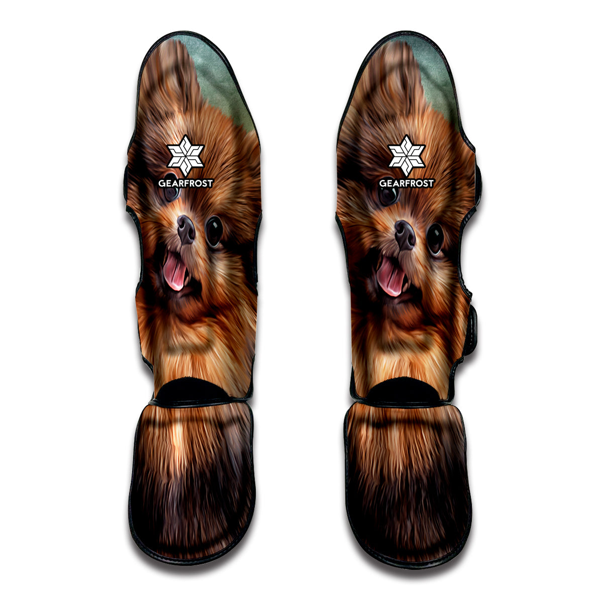 Vintage Pomeranian Portrait Muay Thai Shin Guards