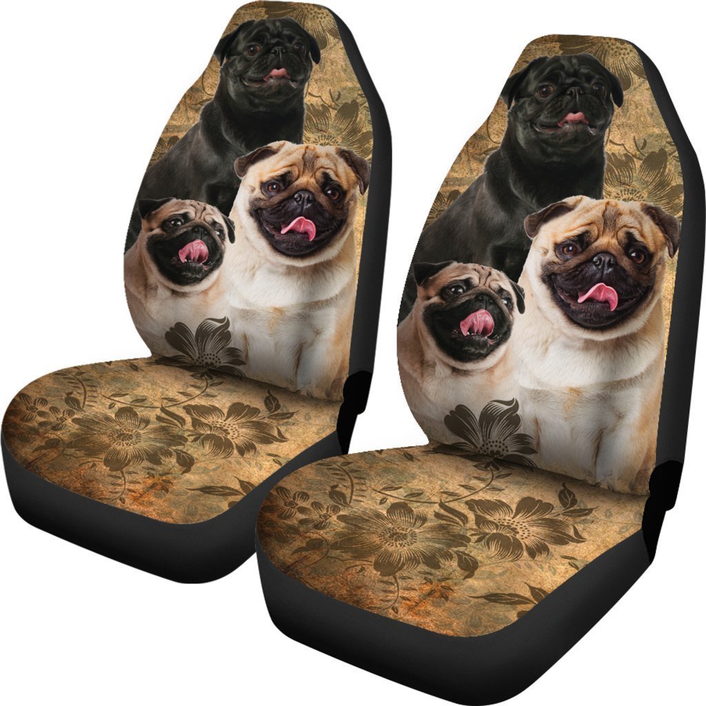 Vintage Pug Universal Fit Car Seat Covers