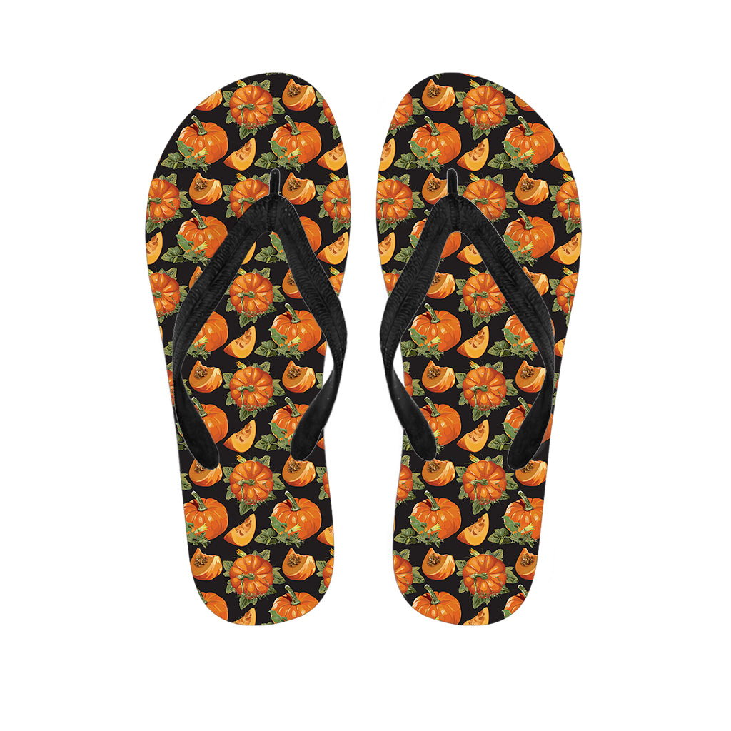 Vintage Pumpkin Pattern Print Flip Flops