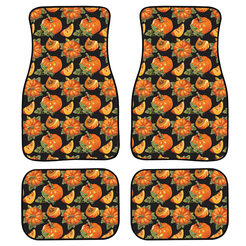 Vintage Pumpkin Pattern Print Front and Back Car Floor Mats