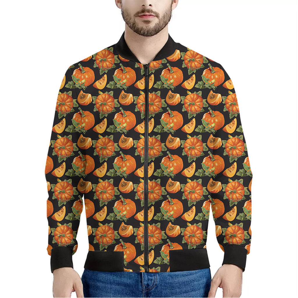 Vintage Pumpkin Pattern Print Men's Bomber Jacket