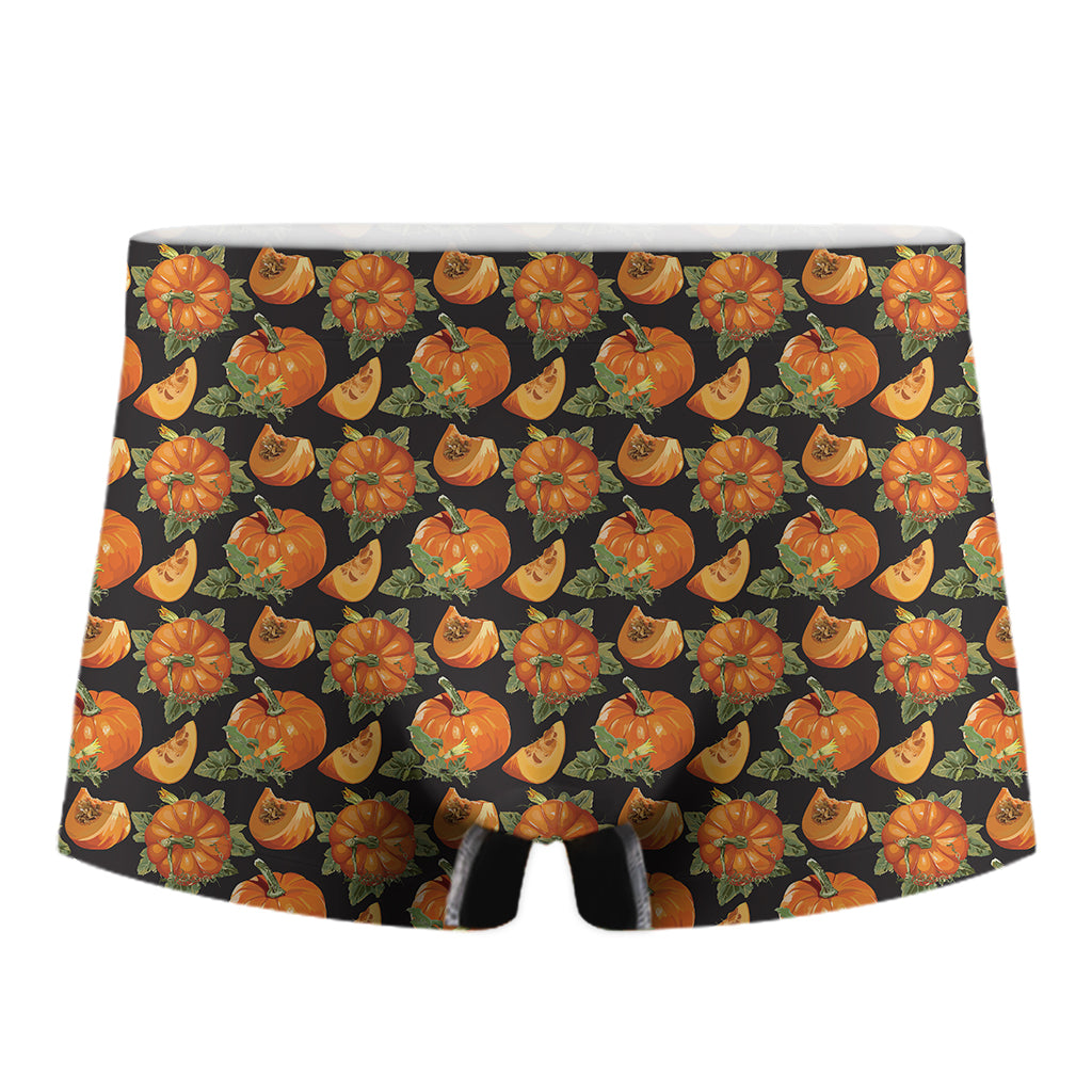 Vintage Pumpkin Pattern Print Men's Boxer Briefs