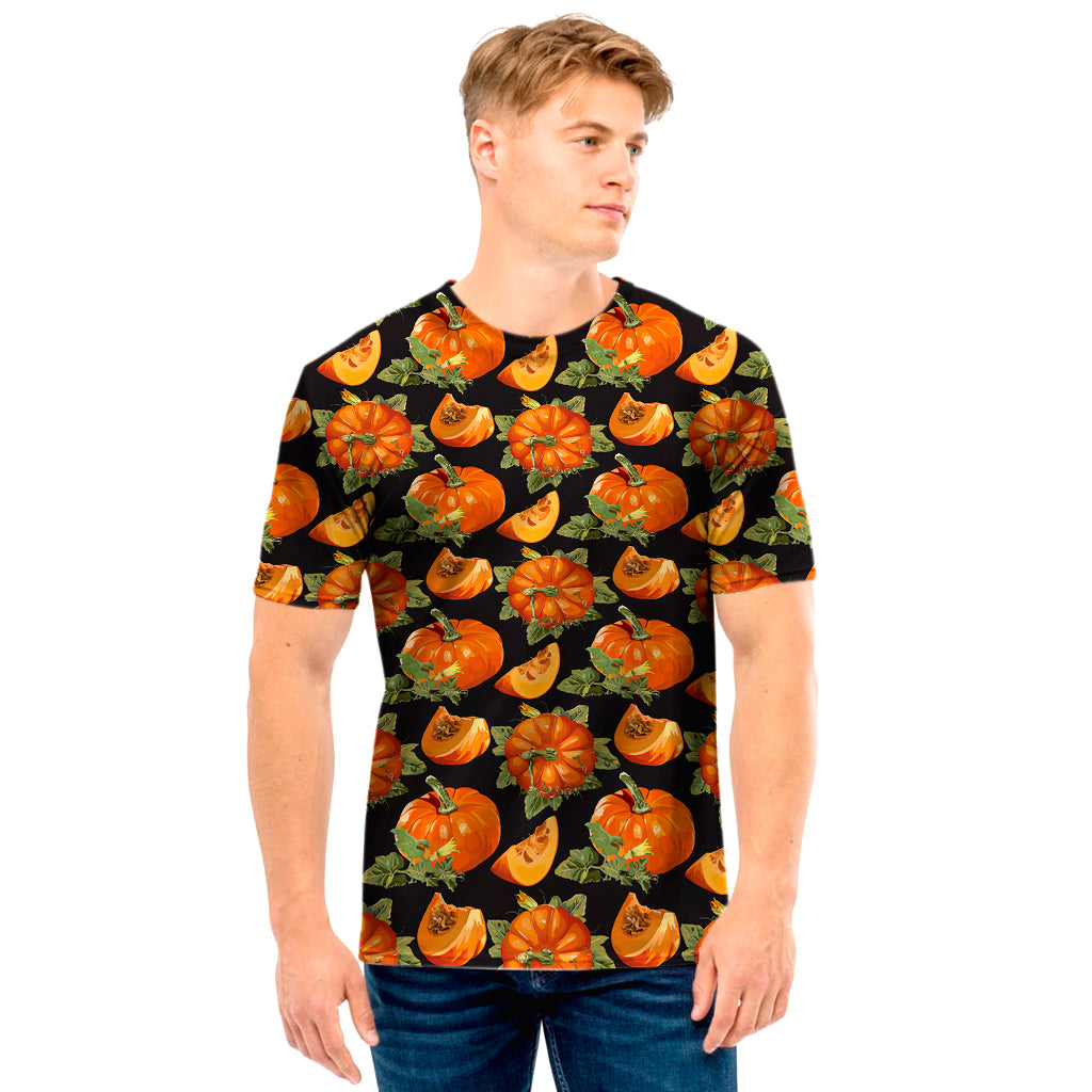 Vintage Pumpkin Pattern Print Men's T-Shirt