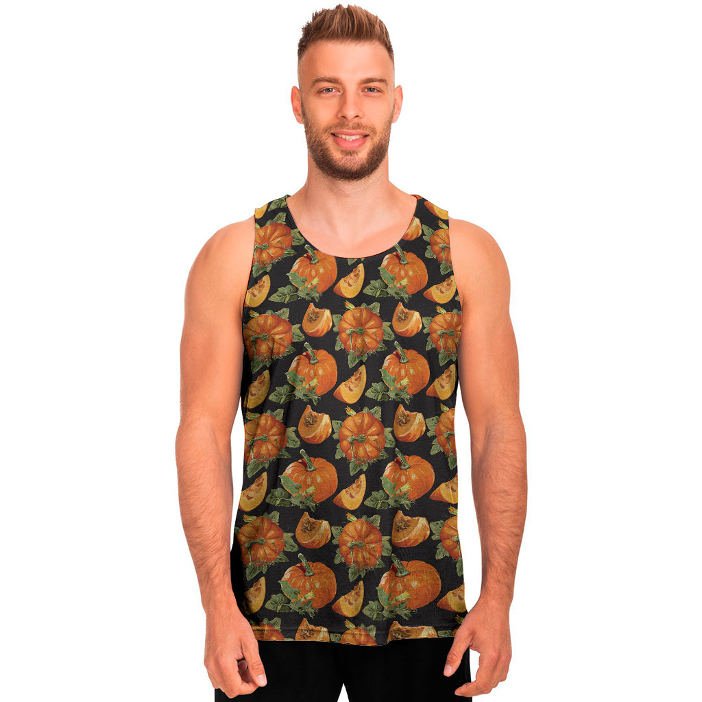 Vintage Pumpkin Pattern Print Men's Tank Top