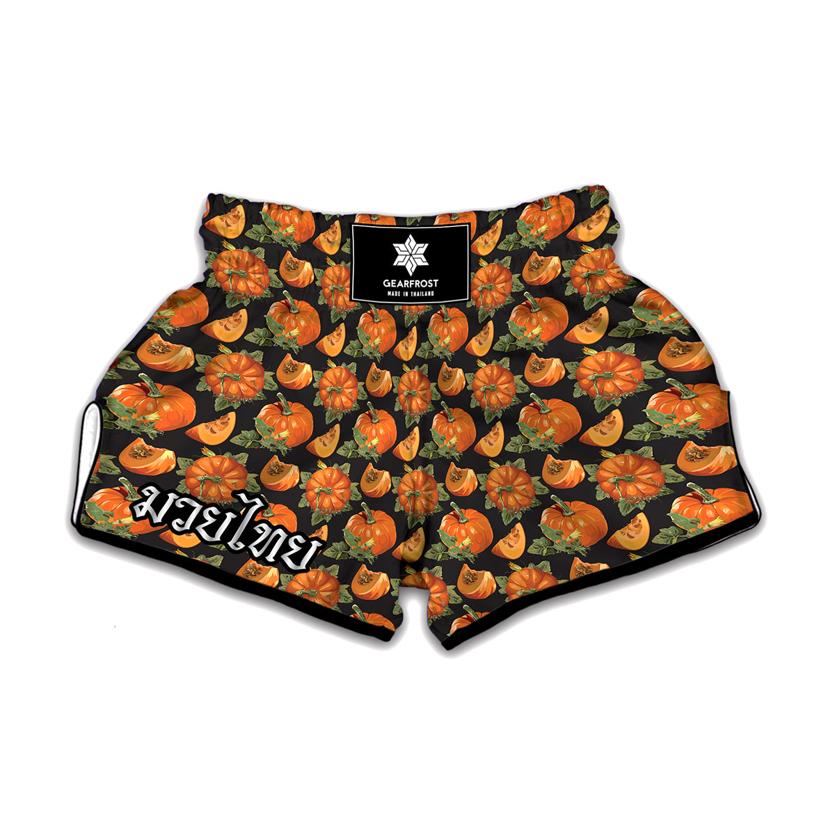 Vintage Pumpkin Pattern Print Muay Thai Boxing Shorts