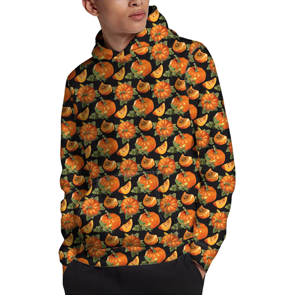 Vintage Pumpkin Pattern Print Pullover Hoodie