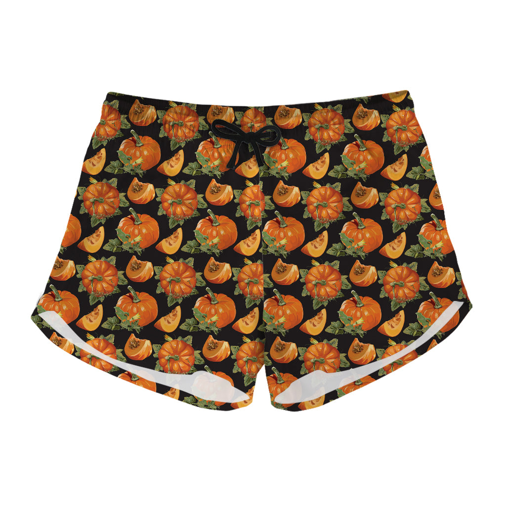 Vintage Pumpkin Pattern Print Women's Shorts