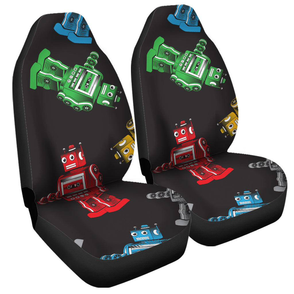 Vintage Robot Pattern Print Universal Fit Car Seat Covers