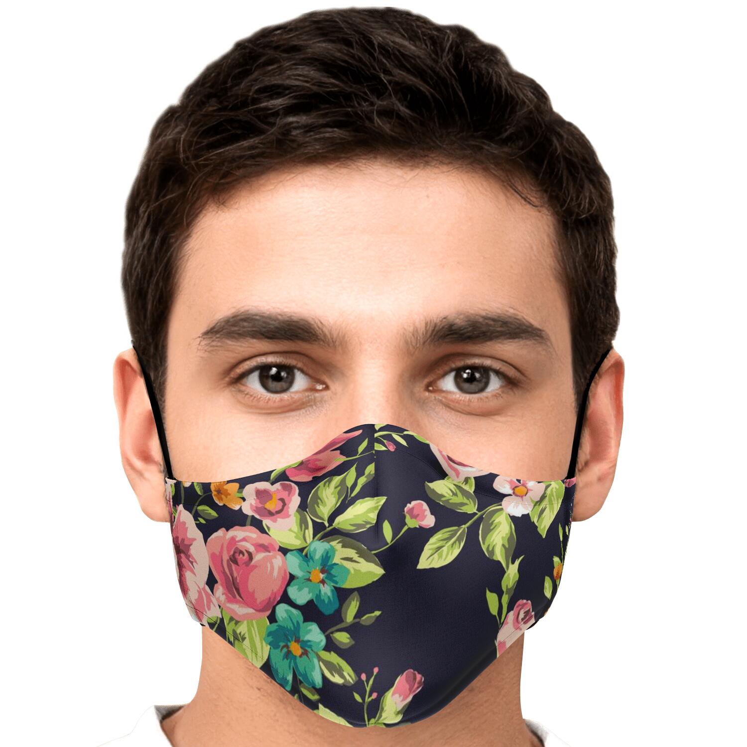 Vintage Rose Floral Flower Pattern Print Face Mask