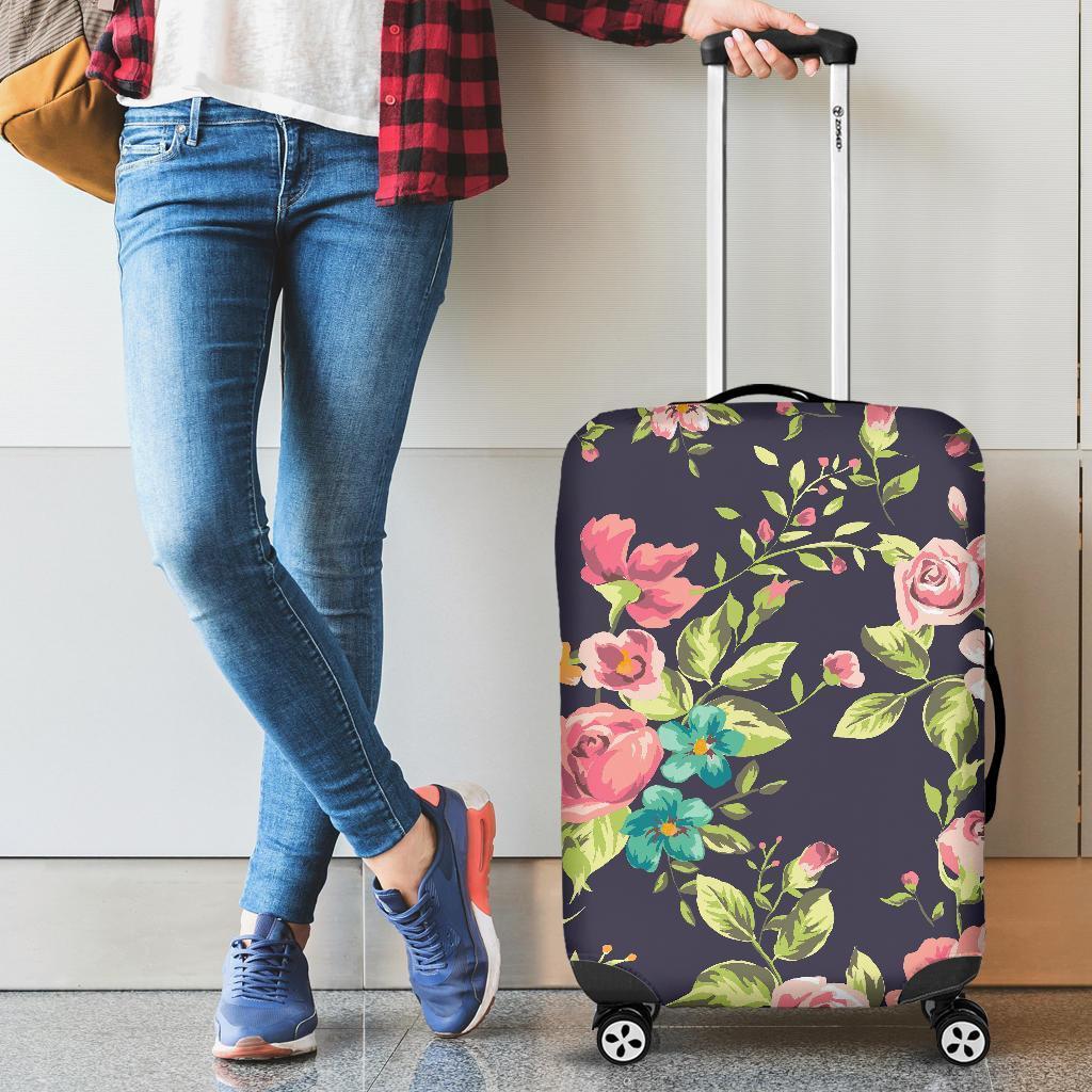 Vintage Rose Floral Flower Pattern Print Luggage Cover