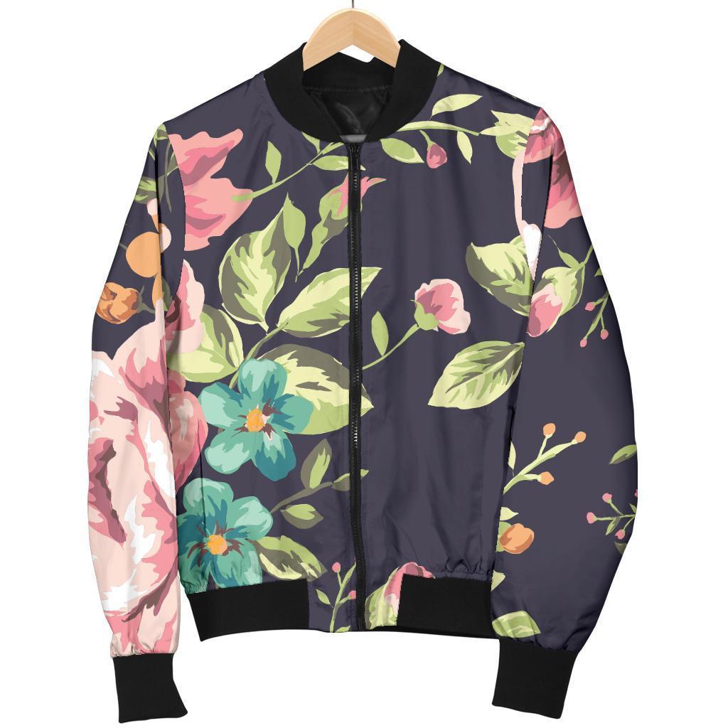 Vintage Rose Floral Flower Pattern Print Men's Bomber Jacket