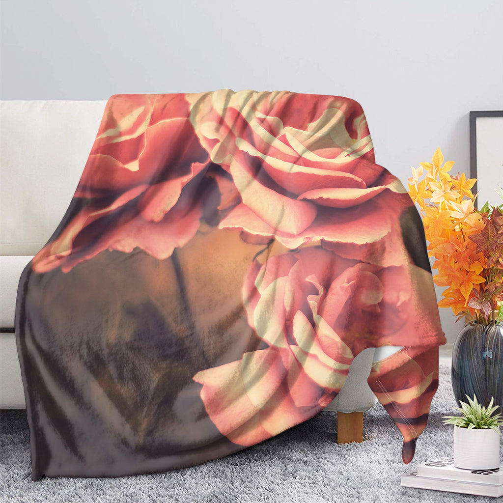 Vintage Rose Print Blanket