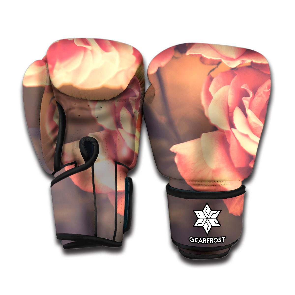 Vintage Rose Print Boxing Gloves