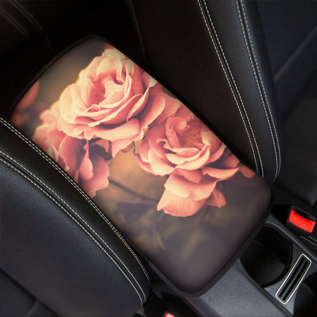 Vintage Rose Print Car Center Console Cover