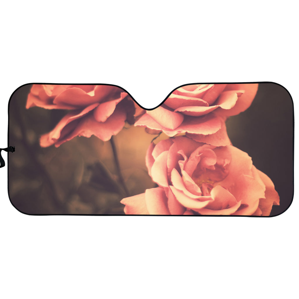 Vintage Rose Print Car Sun Shade