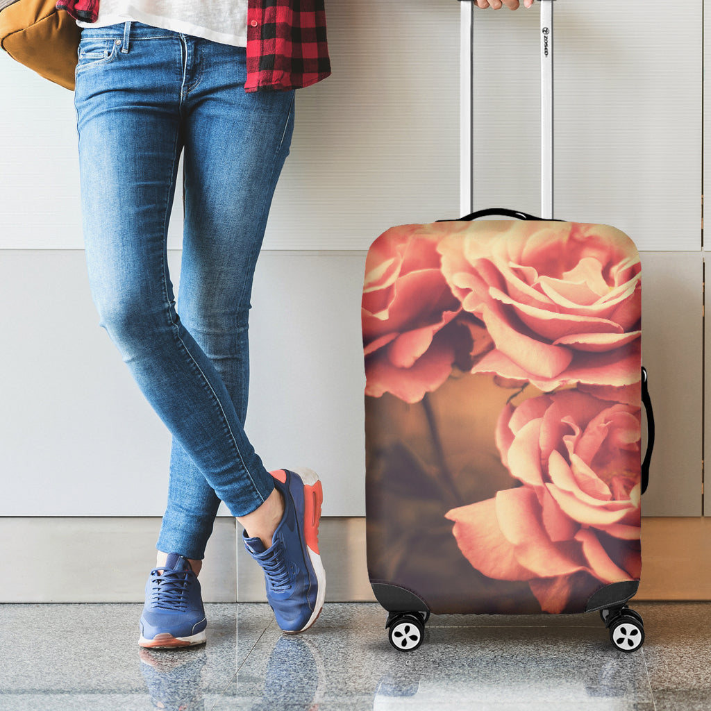 Vintage Rose Print Luggage Cover