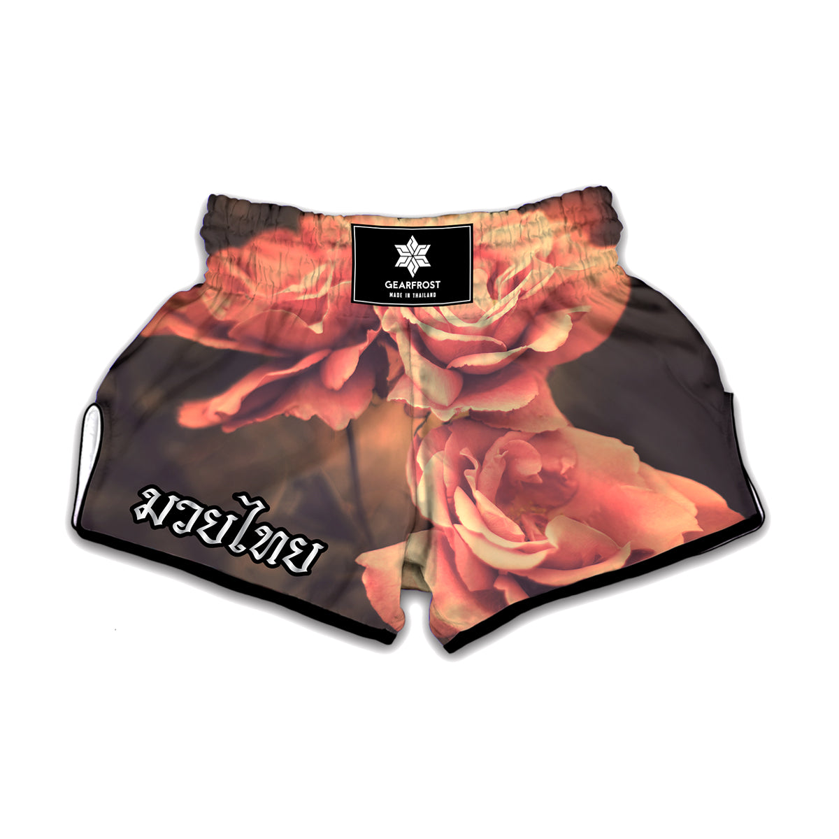 Vintage Rose Print Muay Thai Boxing Shorts